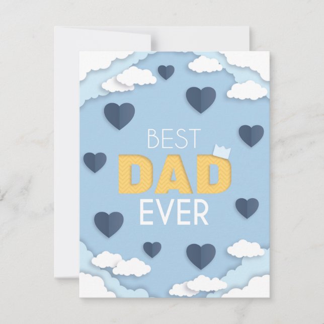 Best Dad Ever Cute Father's Day Card (Front)