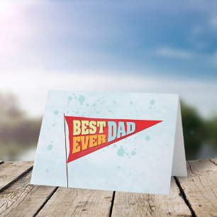 Best Dad Ever Cute Father's Day Pennant  Card