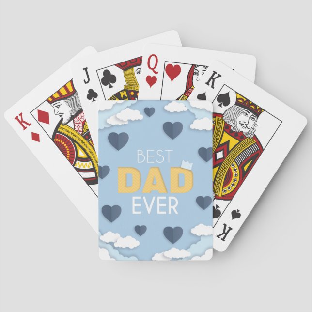 Best Dad Ever Cute Father's Day  Playing Cards (Back)