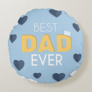 Best Dad Ever Cute Father's Day Round Cushion