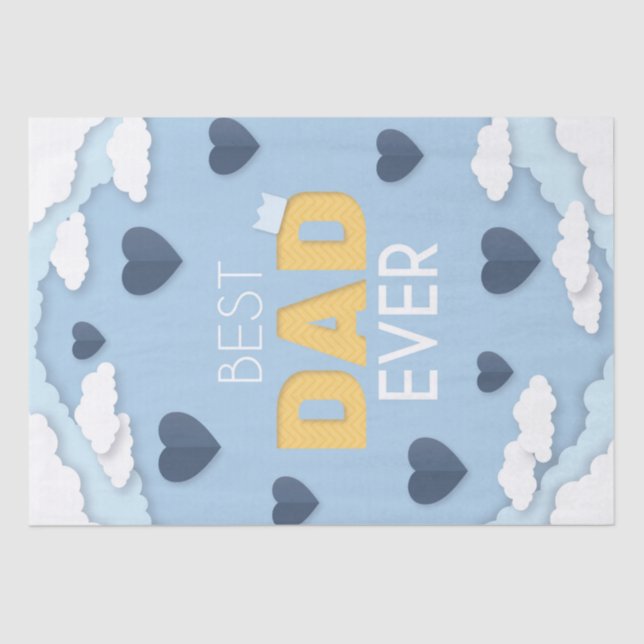 Best Dad Ever Cute Father's Day   Tissue Paper (Front)