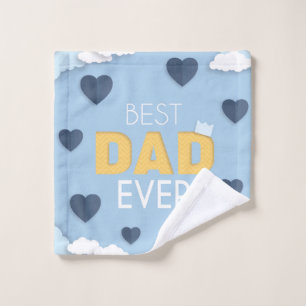 Best Dad Ever Cute Father's Day  Wash Cloth