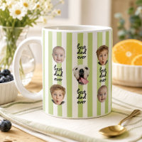 Best Dad Ever Cute Stripes Baby 3 Face Photo