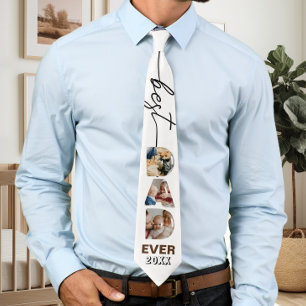 Best DAD ever Dad Letters 3 Photos Collage Tie