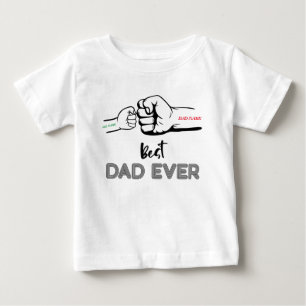 Best Dad Ever, Dad Of 1, Customised Dad Name Baby T-Shirt
