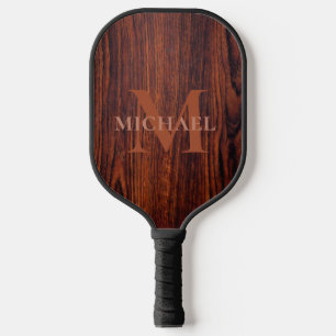 Best Dad Ever Dark Mahogany wood grain Pickleball Paddle