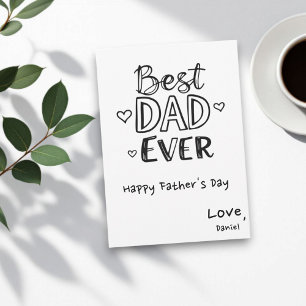 Best Dad Ever   Doodle Personalized Father's Day Card