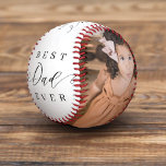 Best Dad Ever Elegant Script 2 Photos Names & Year Baseball<br><div class="desc">Send a beautiful personalised father's day gift or birthday gift to your dad that he'll cherish. Special personalised father's day family photo collage to display your special family photos and memories. Our design features a simple 4 photo collage design with "Best Dad Ever" designed in a beautiful handwritten black script...</div>