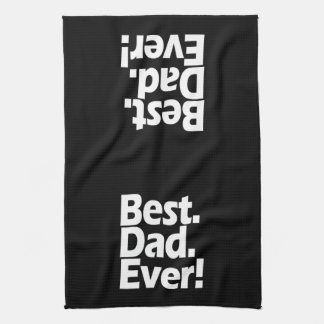 Best Dad Ever Exclamation Black/White Father's Day Tea Towel