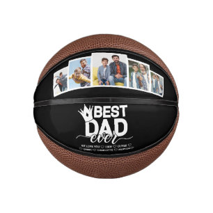Best Dad Ever & Family 5 Photo Father's Day Mini Basketball