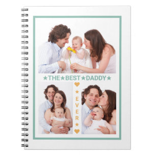 Best Dad Ever Family Photo Collage Father's Day Notebook