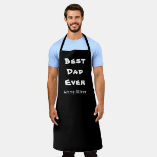 Best dad ever father and kids name gift apron