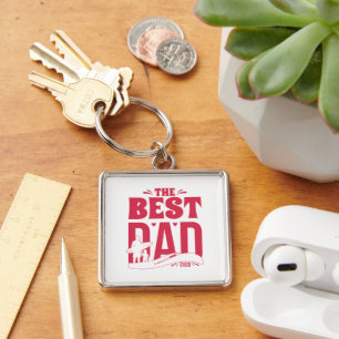 Best Dad Ever – Father & Child Surfing Silhouette Key Ring