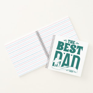 Best Dad Ever – Father & Child Surfing Silhouette Notebook