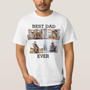 Best Dad Ever Father Daddy Photo Collage Picture  T-Shirt
