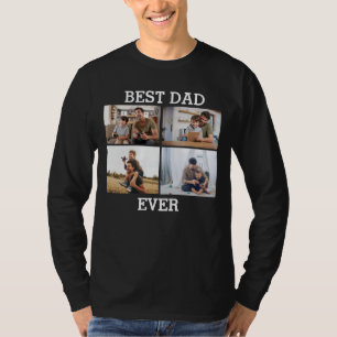 Best Dad Ever Father Daddy Photo Collage Picture T-Shirt