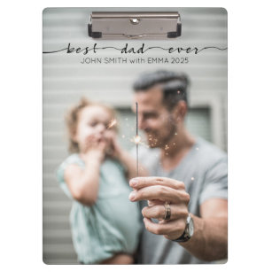 Best Dad Ever Father Day Typography Photo Template Clipboard