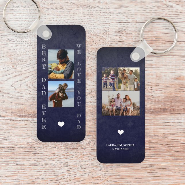 Best dad ever father personalised 5 photo collage key ring (Creator Uploaded)