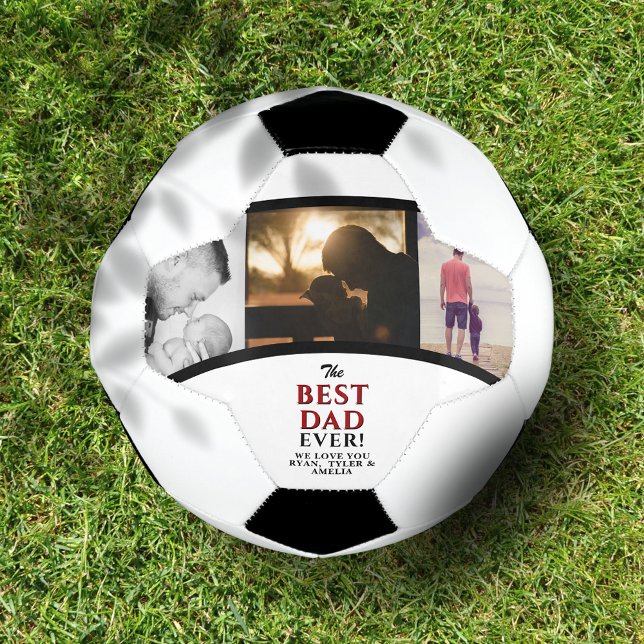 Best Dad Ever Father`s Day 3 Photo Collage Football (Creator Uploaded)
