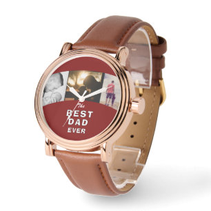 Best Dad Ever Father`s Day 3 Photo Collage Watch