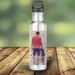 Best Dad Ever Father`s Day Family Photo 710 Ml Water Bottle