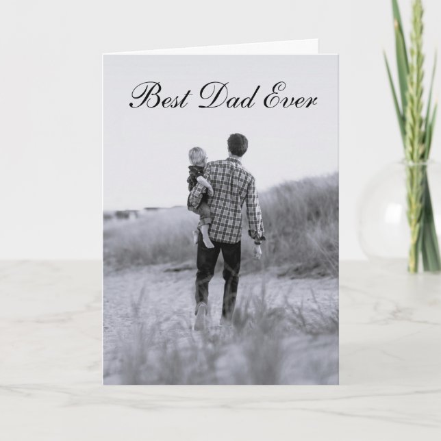 Best Dad Ever Father'a day Dad Daddy Photo Thank You Card (Front)