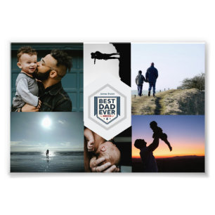 Best Dad Ever Fatherhood Typography Design Photo Print