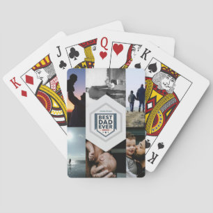 Best Dad Ever Fatherhood Typography Design Playing Cards