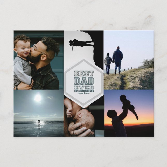 Best Dad Ever Fatherhood Typography Design Postcard (Front)