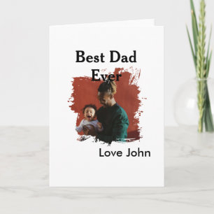 Best dad ever father's dad gift photo name simple  card