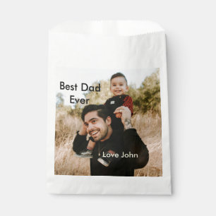 Best dad ever father's dad gift photo name simple  favour bags