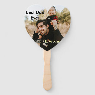 Best dad ever father's dad gift photo name simple  hand fan