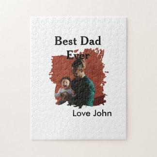 Best dad ever father's dad gift photo name simple  jigsaw puzzle