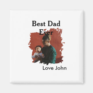 Best dad ever father's dad gift photo name simple  magnet