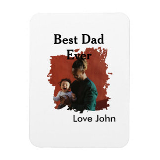 Best dad ever father's dad gift photo name simple  magnet