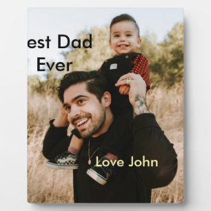 Best dad ever father's dad gift photo name simple plaque