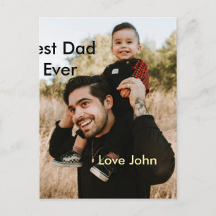 Best dad ever father's dad gift photo name simple postcard