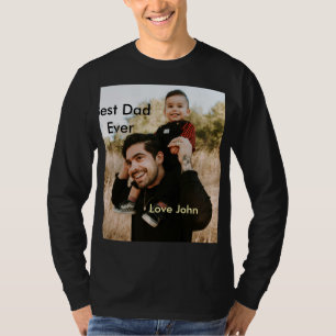 Best dad ever father's dad gift photo name simple T-Shirt