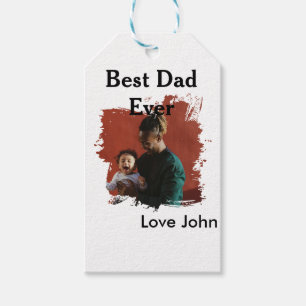 Best dad ever father's dad gift photo name simple  tags