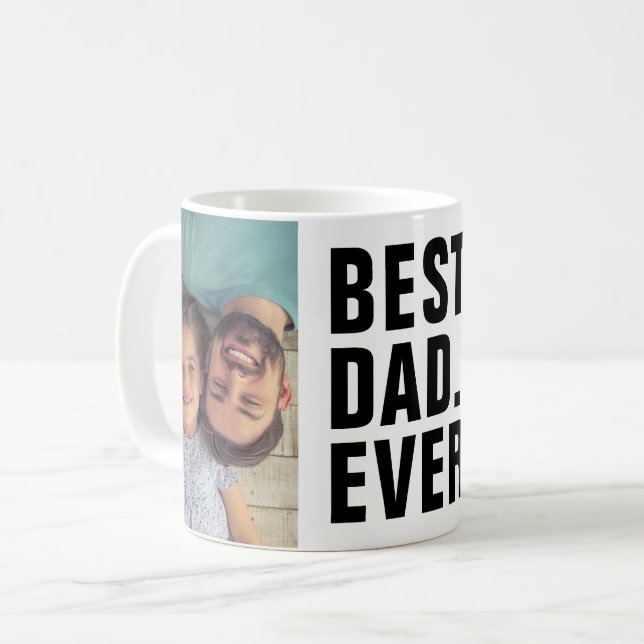 Best. Dad. Ever. Father's Day 2 Photo Coffee Mug (Front Left)