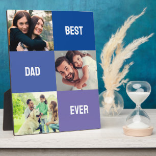 Best Dad Ever   Fathers Day 3 Photo Collage Plaque