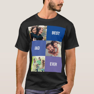 Best Dad Ever   Fathers Day 3 Photo Collage T-Shirt