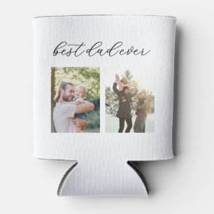Best Dad Ever Fathers Day 4 Photo Collage Can Cooler