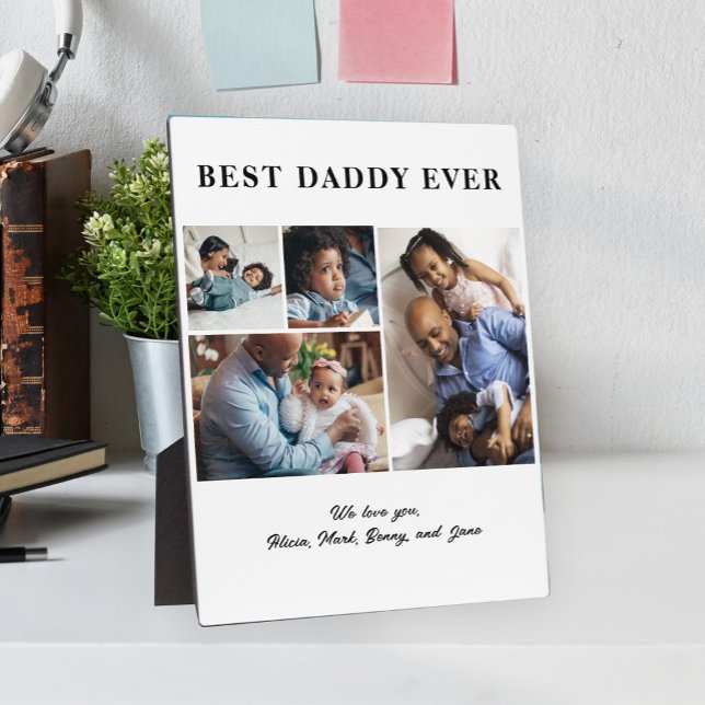 Best Dad Ever Father's Day 4 photo collage Plaque (Creator Uploaded)