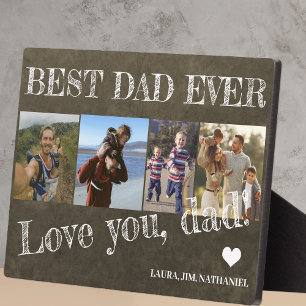 Best dad ever Father's Day 4 photo collage Plaque