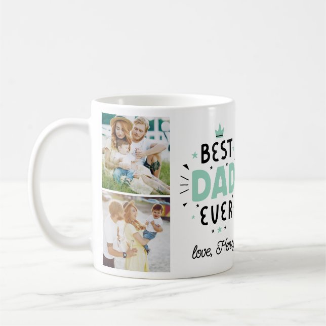 Best Dad Ever Father's Day 5 Photo Coffee Mug (Left)