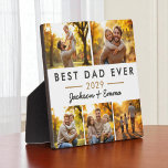 Best Dad Ever Father's Day 5 Photo Collage  Plaque<br><div class="desc">Celebrate the special dad in your life with this warm and modern Best Dad Ever five-photo collage plaque. Featuring space for five of your favourite family memories, a bold headline, the year, and your children’s names, this personalised keepsake is the perfect Father’s Day gift, birthday surprise, or “just because” reminder...</div>