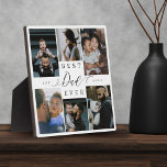 Best Dad Ever | Father's Day 6 Photo Collage Plaque<br><div class="desc">Send a beautiful personalised father's day gift to your dad that he'll cherish forever. Special personalised father's day family photo collage to display your special family photos and memories. Our design features a simple 6 photo collage grid design with "Best Dad Ever" designed in a beautiful handwritten black script style...</div>