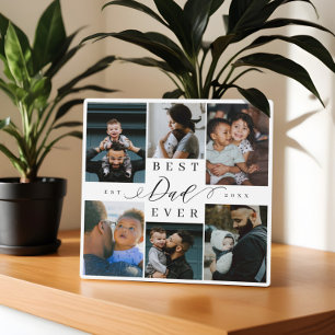 Best Dad Ever Father's Day 6 Photo Collage Plaque