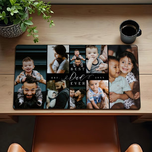 Best Dad Ever   Father's Day 8 Photo Collage Desk Mat